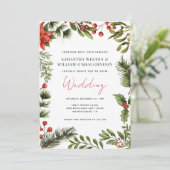 Invitation Mariage de vacances de verdure à l'aquarelle (Debout devant)