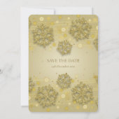 Invitation Mariage de vacances en or, économisez la date (Dos)