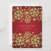 Invitation Mariage de vacances Or & Rouge Enregistrer la date (Dos)