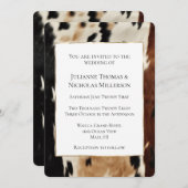 Invitation Mariage de vache blanc occidental Brown Cream (Devant / Derrière)