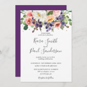 Invitation Mariage de végétation florale de la marmite d'ivoi (Devant / Derrière)