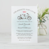 Invitation Mariage de vélo en tandem bleu (Debout devant)