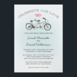 Invitation Mariage de vélo en tandem bleu<br><div class="desc">Ce faire-part de mariage de vélo chéri de The Spotted Olive™ comprend un vélo tandem avec deux coeurs doux et les mots "Celebrate Our Love" typeset dans une police amusante sur un arrière - plan bleu clair. Copyright 2013-Present | Olive tacheté™ | Tous droits réservés</div>