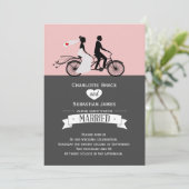 Invitation Mariage De Vélos Cute Tandem (Debout devant)