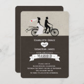 Invitation Mariage De Vélos Cute Tandem (Devant / Derrière)