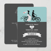 Invitation Mariage De Vélos Cute Tandem (Devant / Derrière)