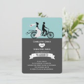 Invitation Mariage De Vélos Cute Tandem (Debout devant)