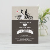 Invitation Mariage De Vélos Cute Tandem (Debout devant)