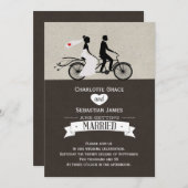 Invitation Mariage De Vélos Cute Tandem (Devant / Derrière)