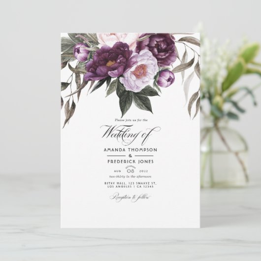 Invitation Mariage de velours profond (Debout devant)