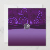 Invitation Mariage de velours prune et violet (Devant)