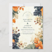 Invitation Mariage de Vendanges Automnal en Domaine Rustique (Devant)