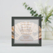 Invitation Mariage de ventilateur chinois en bambou et soie (Debout devant)