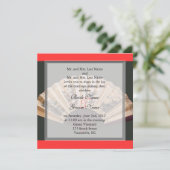 Invitation Mariage de ventilateur chinois en bambou et soie (Debout devant)