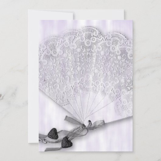 Invitation Mariage de ventilateur en dentelle vintage (Devant)