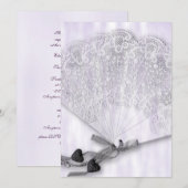 Invitation Mariage de ventilateur en dentelle vintage (Devant / Derrière)