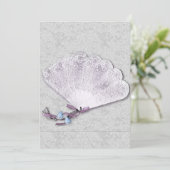 Invitation Mariage de ventilateur en dentelle vintage (Debout devant)