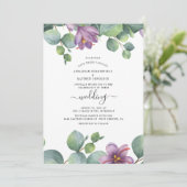 Invitation Mariage de verdure à l'aquarelle d'eucalyptus (Debout devant)