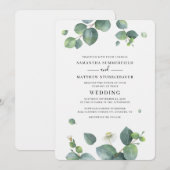 Invitation Mariage de verdure botanique d'eucalyptus (Devant / Derrière)