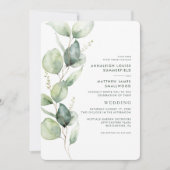 Invitation Mariage de verdure botanique d'Eucalyptus (Devant)