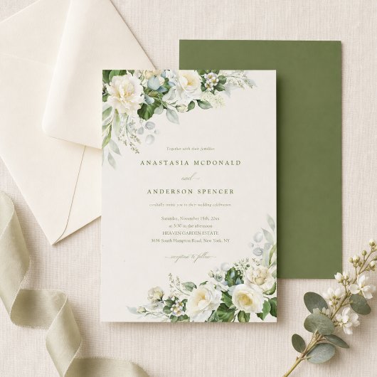 Invitation Mariage de verdure botanique moderne
