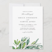 Invitation Mariage de verdure botanique rustique (Devant)