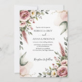 Invitation Mariage de verdure botanique rustique d'eucalyptus (Devant)