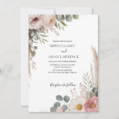 Invitation Mariage de verdure botanique rustique d'eucalyptus (Devant)