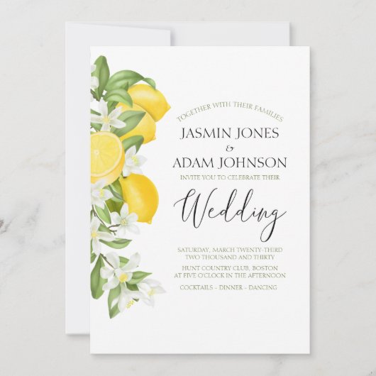 Invitation Mariage de verdure Citrus Lemon (Devant)