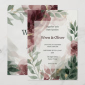Invitation Mariage de verdure de Bourgogne (Devant / Derrière)