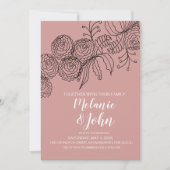 Invitation Mariage de verdure de fleurs botaniques d'œillet (Devant)