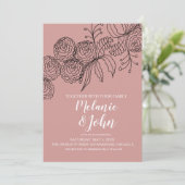 Invitation Mariage de verdure de fleurs botaniques d'œillet (Debout devant)