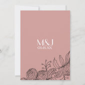 Invitation Mariage de verdure de fleurs botaniques d'œillet (Dos)