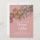 Invitation Mariage de verdure de fleurs botaniques d'œillet (Devant)