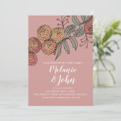 Invitation Mariage de verdure de fleurs botaniques d'œillet (Debout devant)