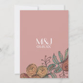 Invitation Mariage de verdure de fleurs botaniques d'œillet (Dos)