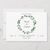 Invitation Mariage de verdure de forêt de bois d'eucalyptus (Devant)