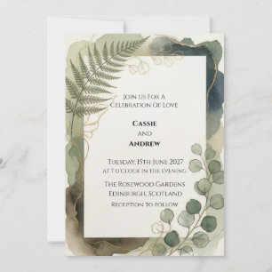 Invitation Mariage de verdure de fougère d'eucalyptus