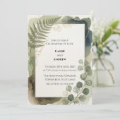 Invitation Mariage de verdure de fougère d'eucalyptus (Debout devant)