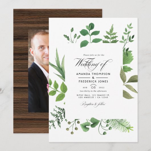 Invitation Mariage de verdure de grange rustique de campagne  (Devant / Derrière)