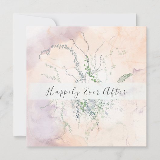 Invitation Mariage de verdure de la forêt d'aquarelle (Dos)