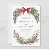 Invitation Mariage de verdure de Noël rustique (Devant)