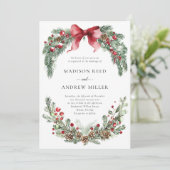 Invitation Mariage de verdure de Noël rustique (Debout devant)