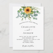 Invitation Mariage de verdure de tournesol eucalyptus (Devant)