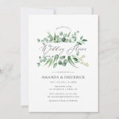 Invitation Mariage de verdure d'eucalyptus à l'aquarelle (Devant)