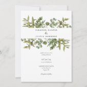 Invitation Mariage de verdure d'eucalyptus boisé (Devant)