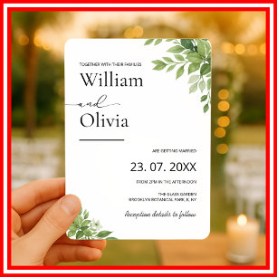 Invitation Mariage de verdure d'eucalyptus vert sauge