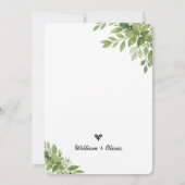 Invitation Mariage de verdure d'eucalyptus vert sauge (Dos)