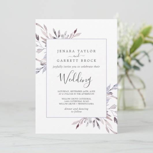 Invitation Mariage de verdure d'hiver (Debout devant)