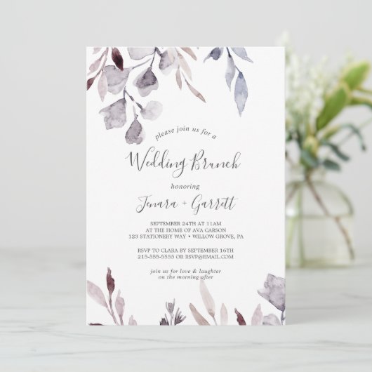 Invitation Mariage de verdure d'hiver Brunch (Debout devant)